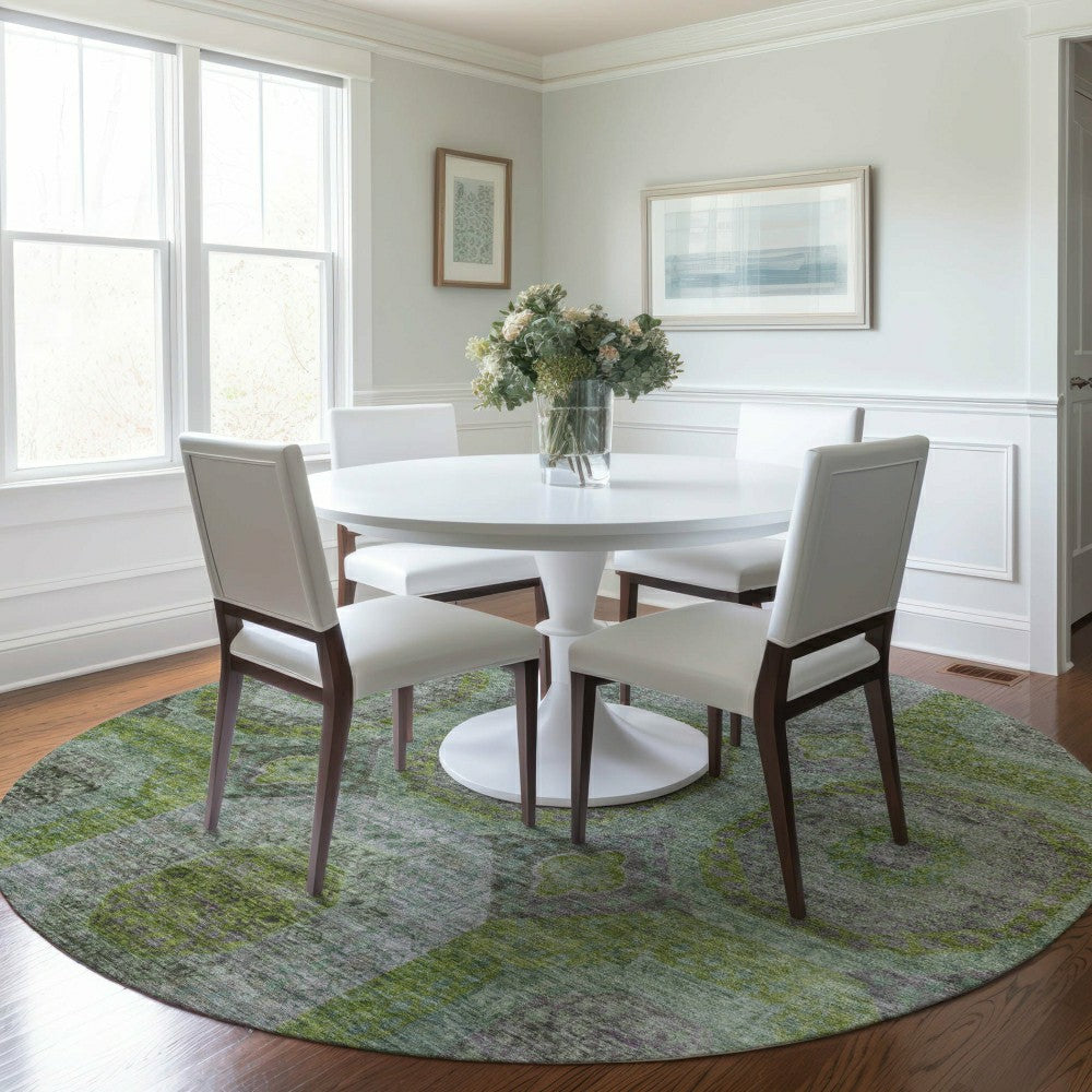 Plow & Hearth Karaj Circles Polyester Area Rug