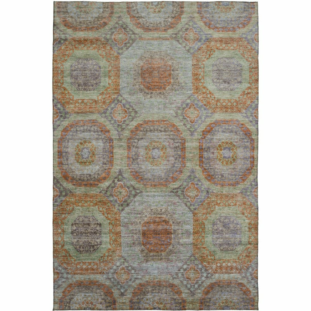 Plow & Hearth Karaj Circles Polyester Area Rug