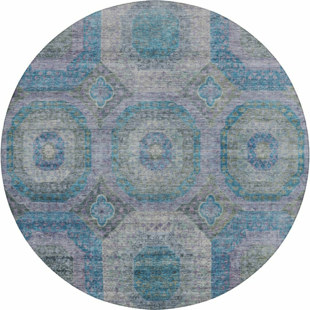 Plow & Hearth Karaj Circles Polyester Area Rug