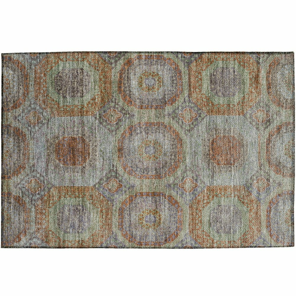 Plow & Hearth Karaj Circles Polyester Area Rug