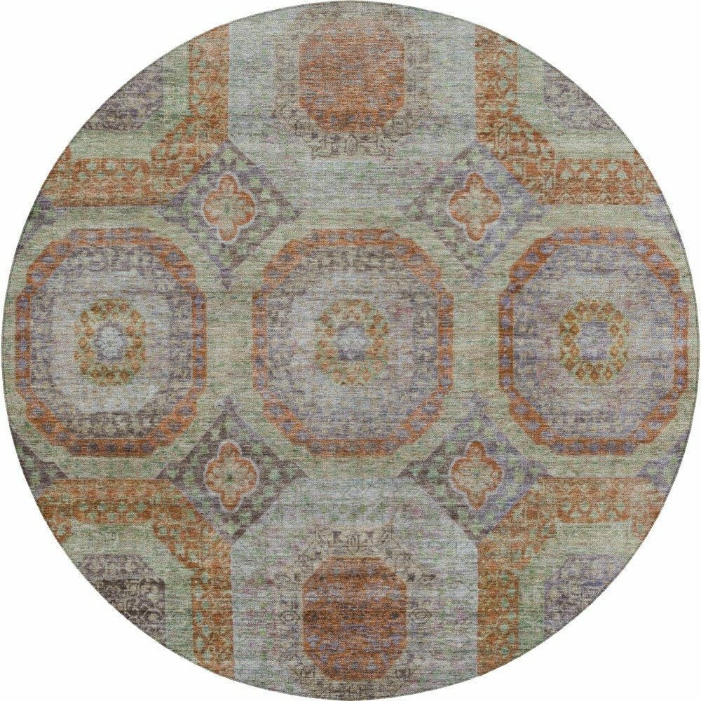 Plow & Hearth Karaj Circles Polyester Area Rug