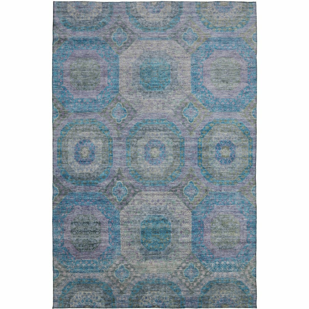 Plow & Hearth Karaj Circles Polyester Area Rug