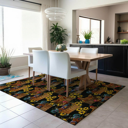 Plow & Hearth Kendall Farmhouse Rooster Polyester Area Rug