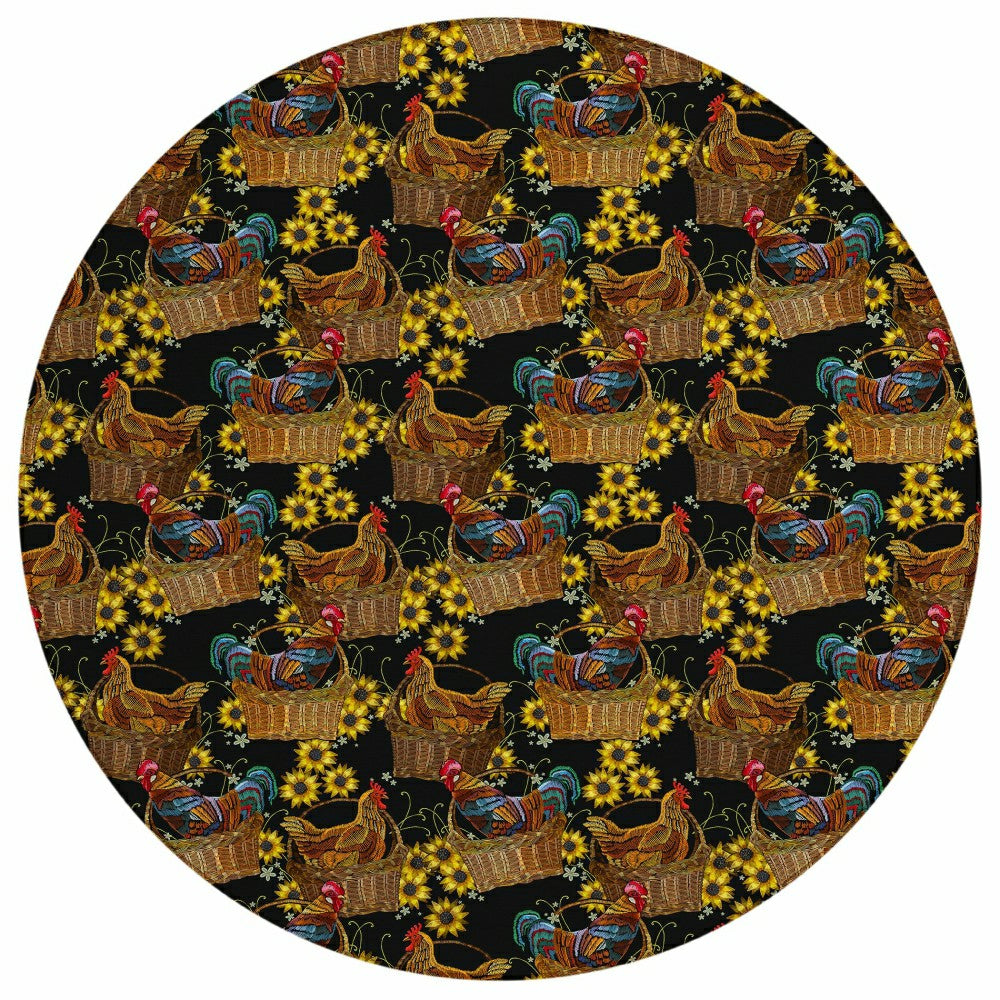 Plow & Hearth Kendall Farmhouse Rooster Polyester Area Rug