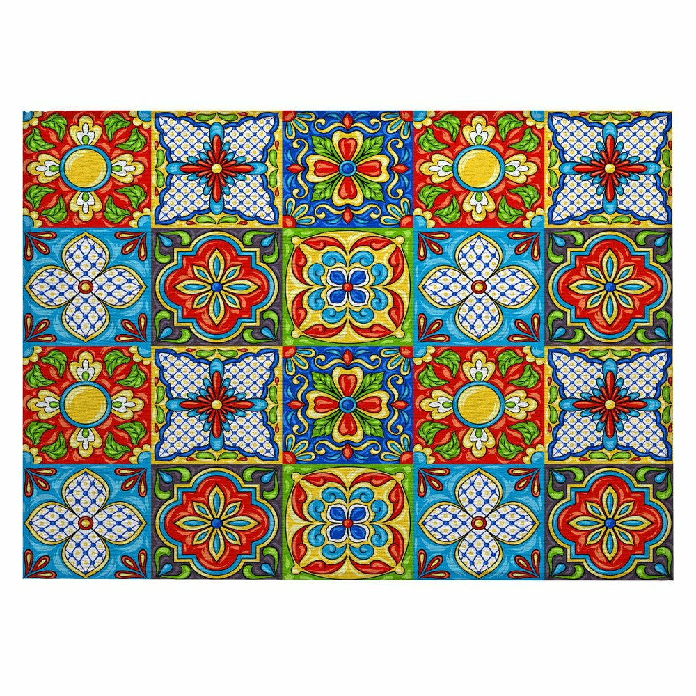 Plow & Hearth Kendall Talavera Inspired Polyester Area Rug
