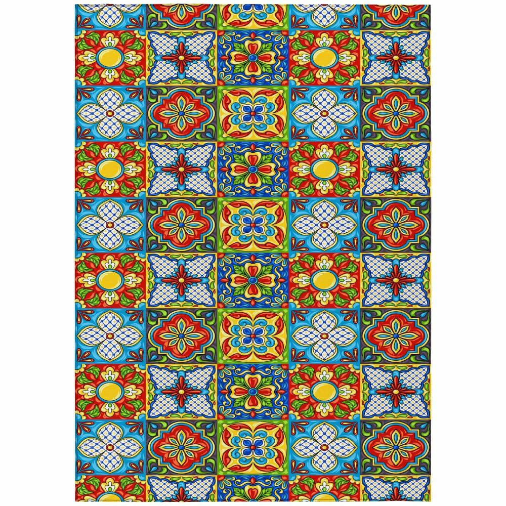 Plow & Hearth Kendall Talavera Inspired Polyester Area Rug