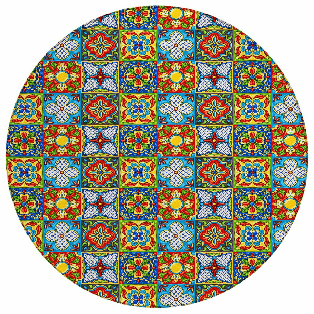 Plow & Hearth Kendall Talavera Inspired Polyester Area Rug