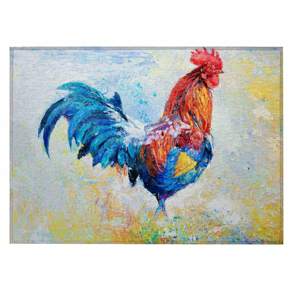Plow & Hearth Kendall Roosters Polyester Area Rug