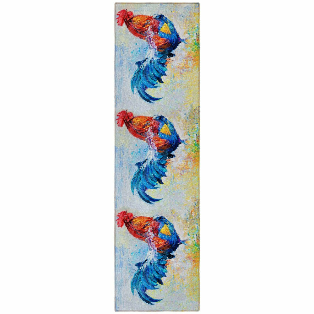 Plow & Hearth Kendall Roosters Polyester Area Rug