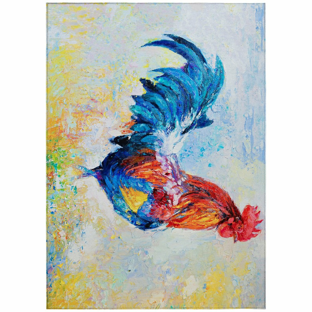Plow & Hearth Kendall Roosters Polyester Area Rug