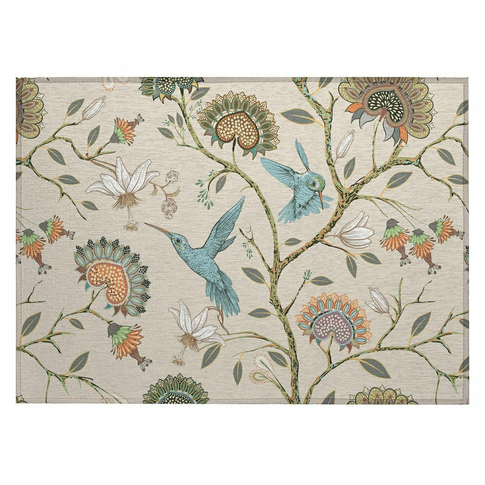 Plow & Hearth Kendall Birds Polyester Area Rug
