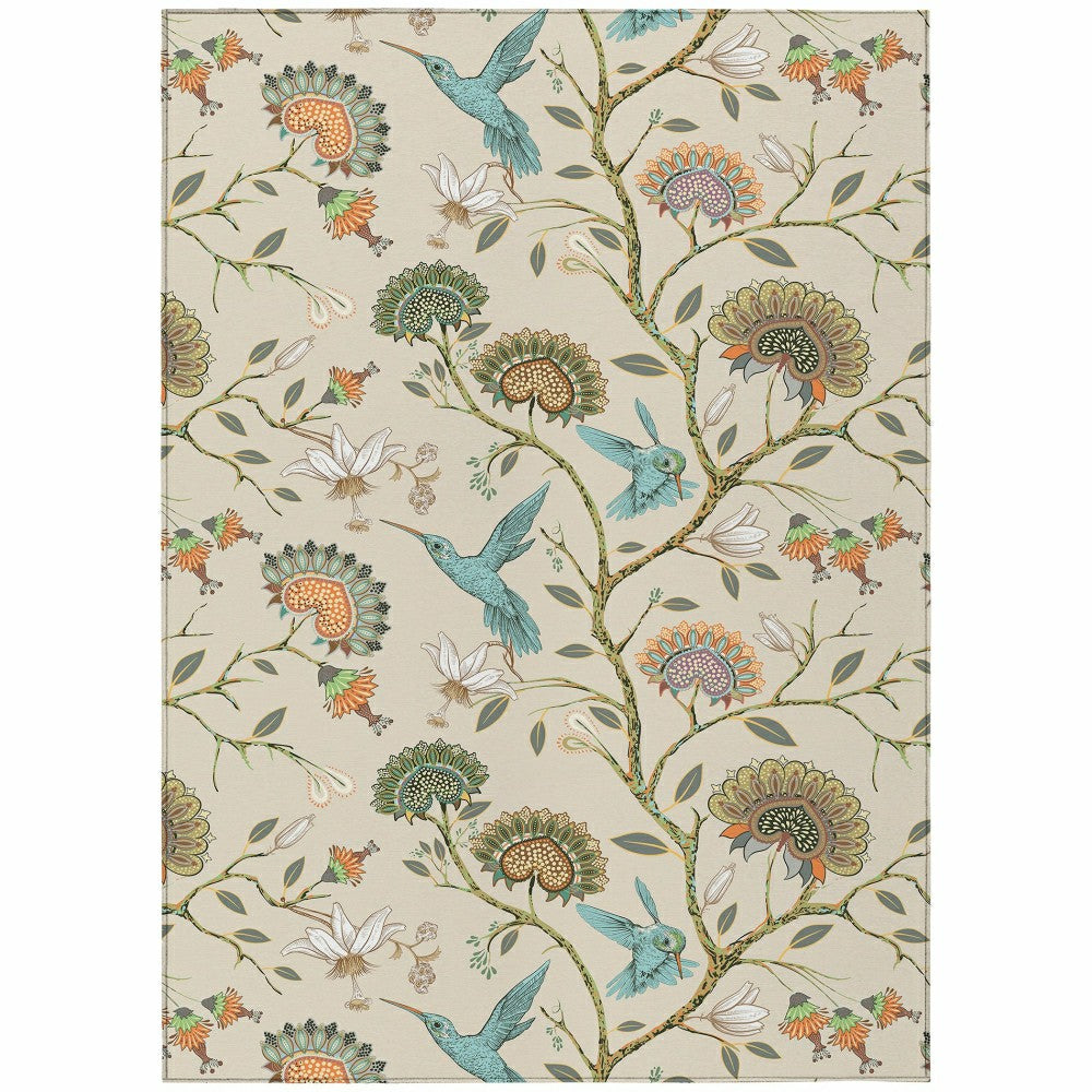 Plow & Hearth Kendall Birds Polyester Area Rug