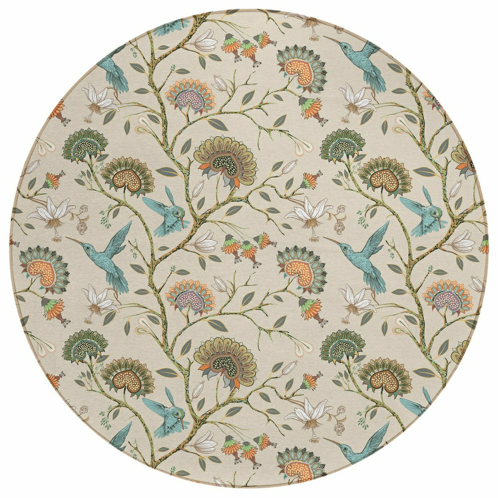 Plow & Hearth Kendall Birds Polyester Area Rug