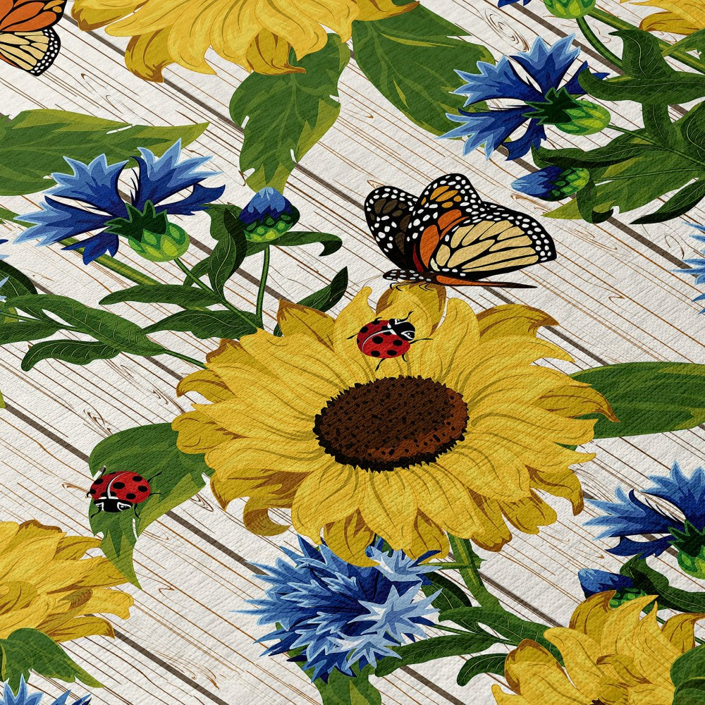 Plow & Hearth Kendall Sunflowers Polyester Area Rug