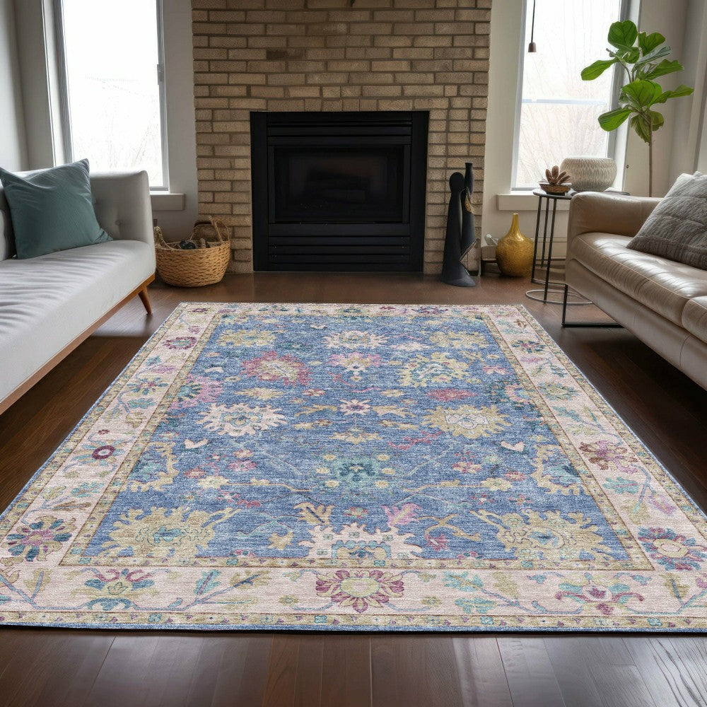 Plow & Hearth Hatay Blue Polyester Rug