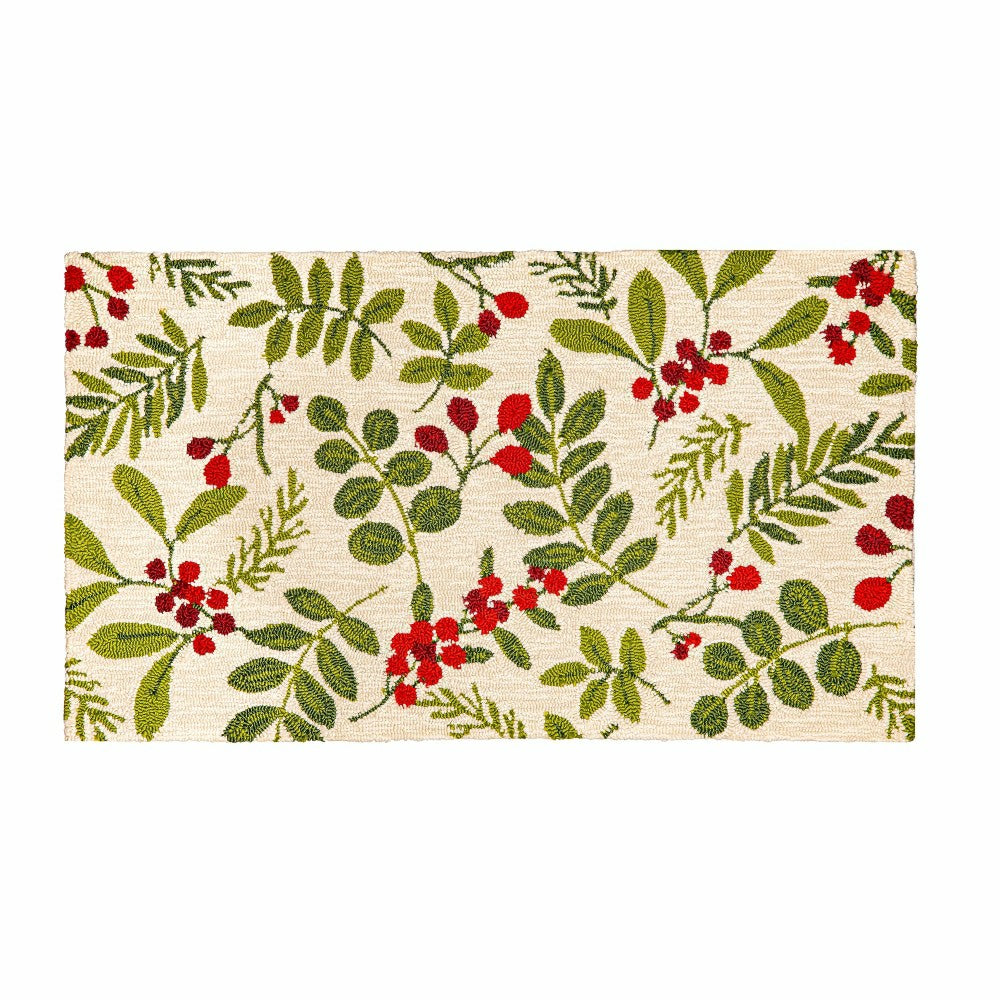 Plow & Hearth VivaStyle Hooked Rug 24" X 42", Festive Foliage