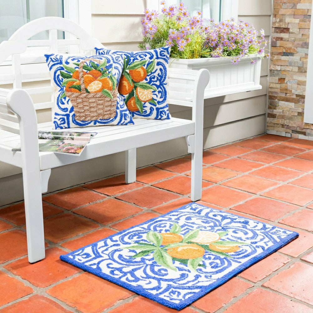 Plow & Hearth Mediterranean Oranges Hooked Rug