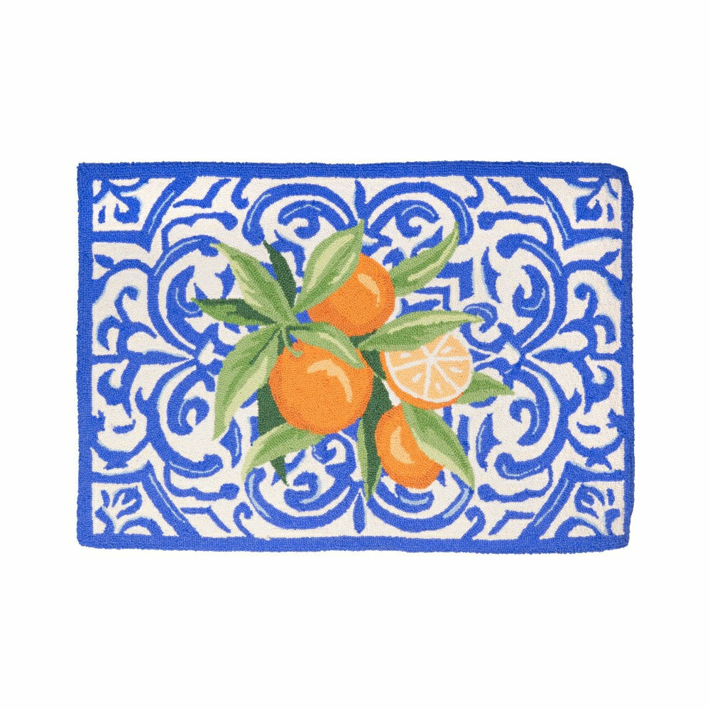 Plow & Hearth Mediterranean Oranges Hooked Rug