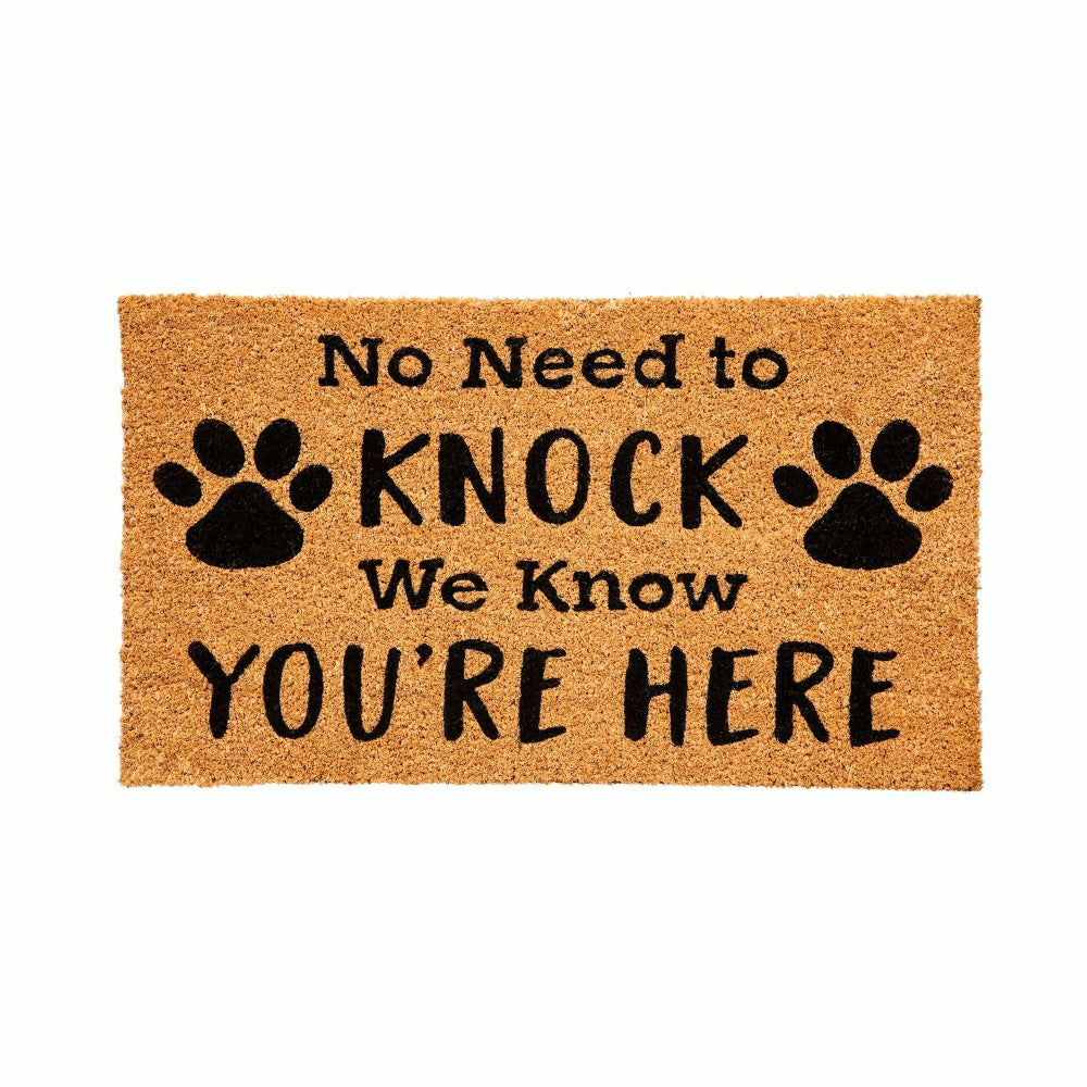Plow & Hearth No Need to Knock Paw Print Coir Mat