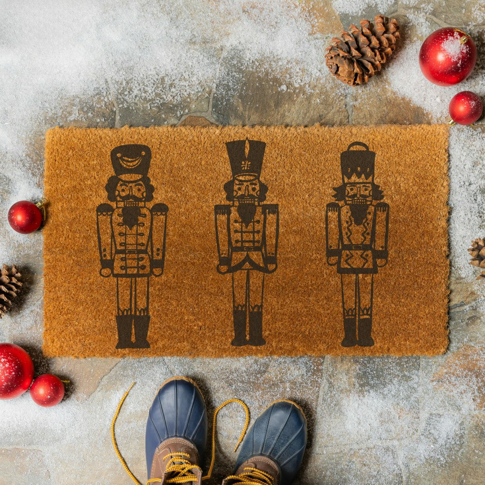 Plow & Hearth Three Nutcrackers Coir Mat, 36"x24"