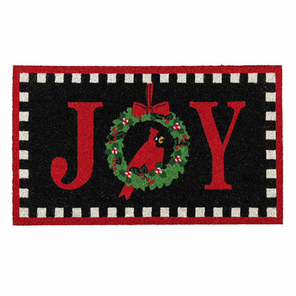 Plow & Hearth Joy To The World Wreath Coir Mat
