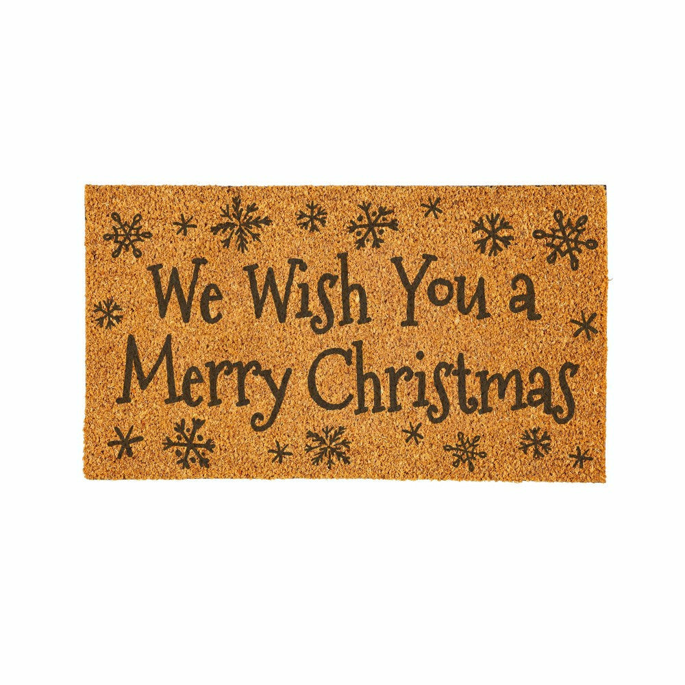 Plow & Hearth Coir Mat, "WE WISH YOU A MERRY CHRISTMAS", 28"x16"