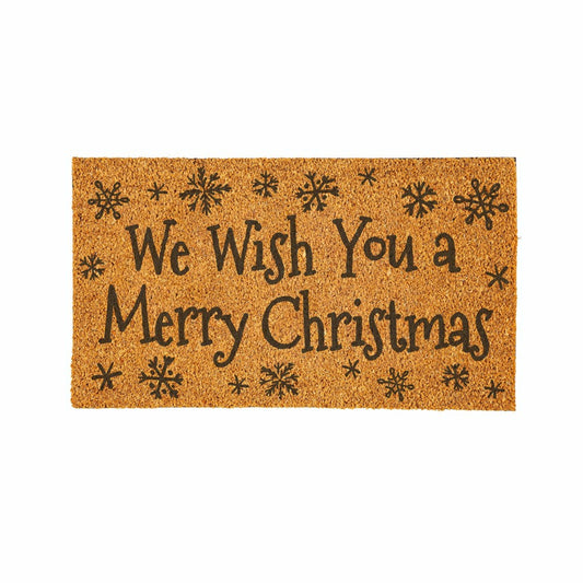 Plow & Hearth Coir Mat, "WE WISH YOU A MERRY CHRISTMAS", 28"x16"