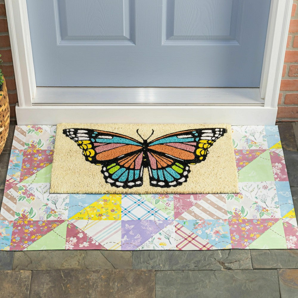 Plow & Hearth Butterfly Fields Coir Mat