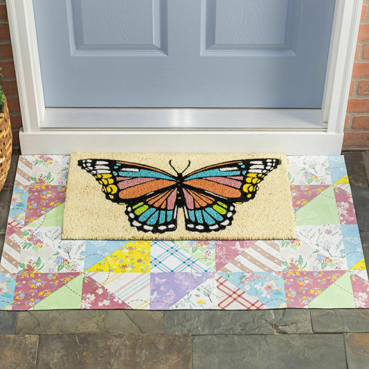 Plow & Hearth Butterfly Fields Coir Mat