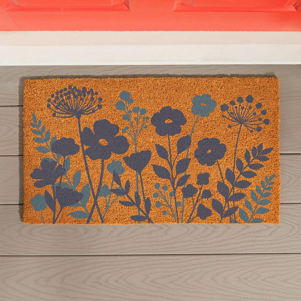 Plow & Hearth VivaStyle Gilded Meadow Coir Mat, 30"L x 18"H