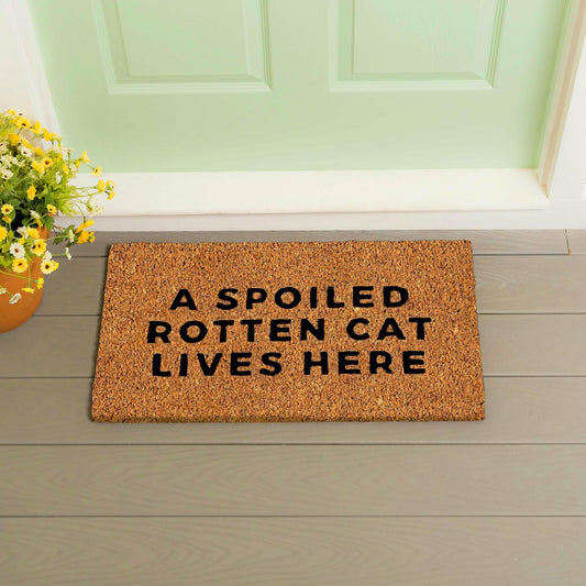 Plow & Hearth A spoiled rotten cat Coir Mat