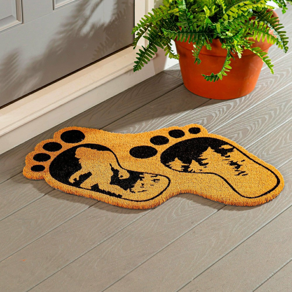 Plow & Hearth Big Foot Believe in Yourself Shaped Coir Mat