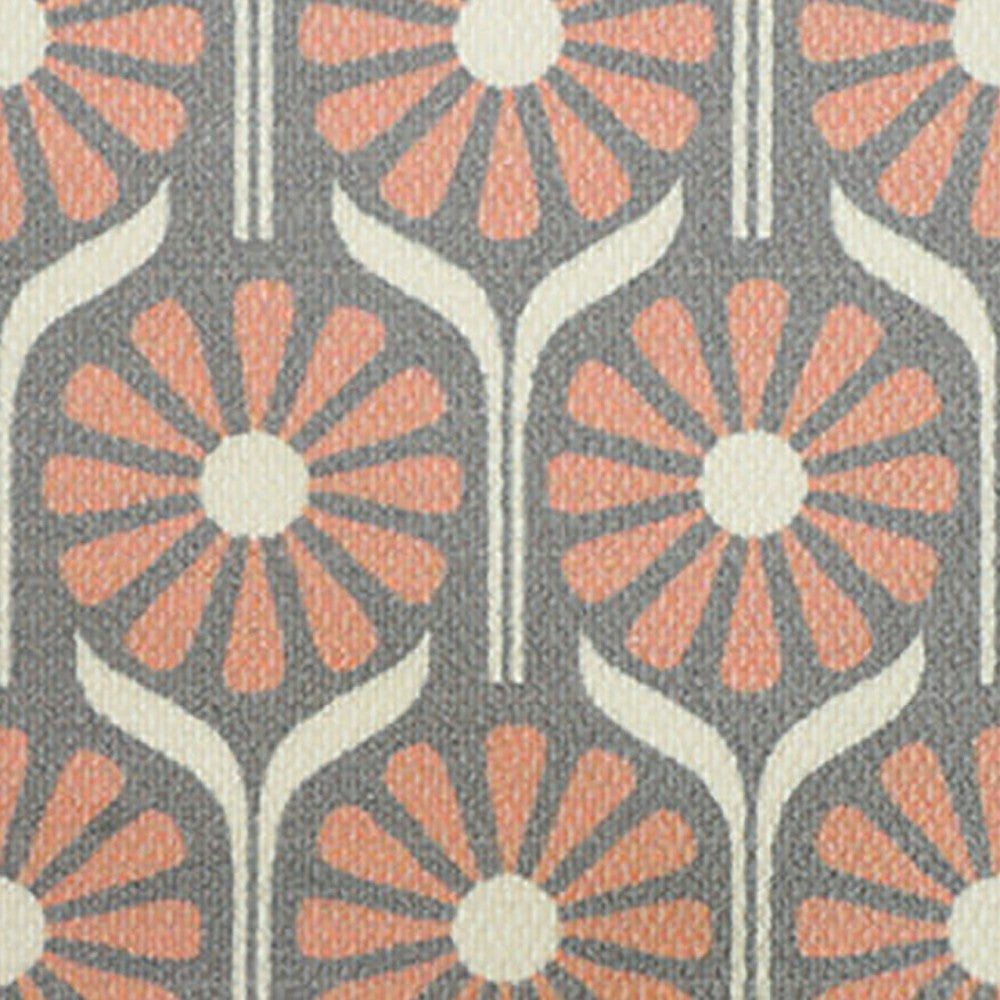 Plow & Hearth Neighburly Retro Daisies Doormat ,Pink/Grey Double Door