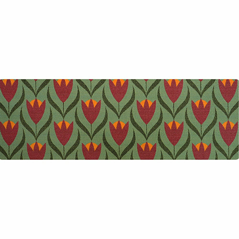 Plow & Hearth Neighburly Buttercups Doormat, Berry & Sage Double Door