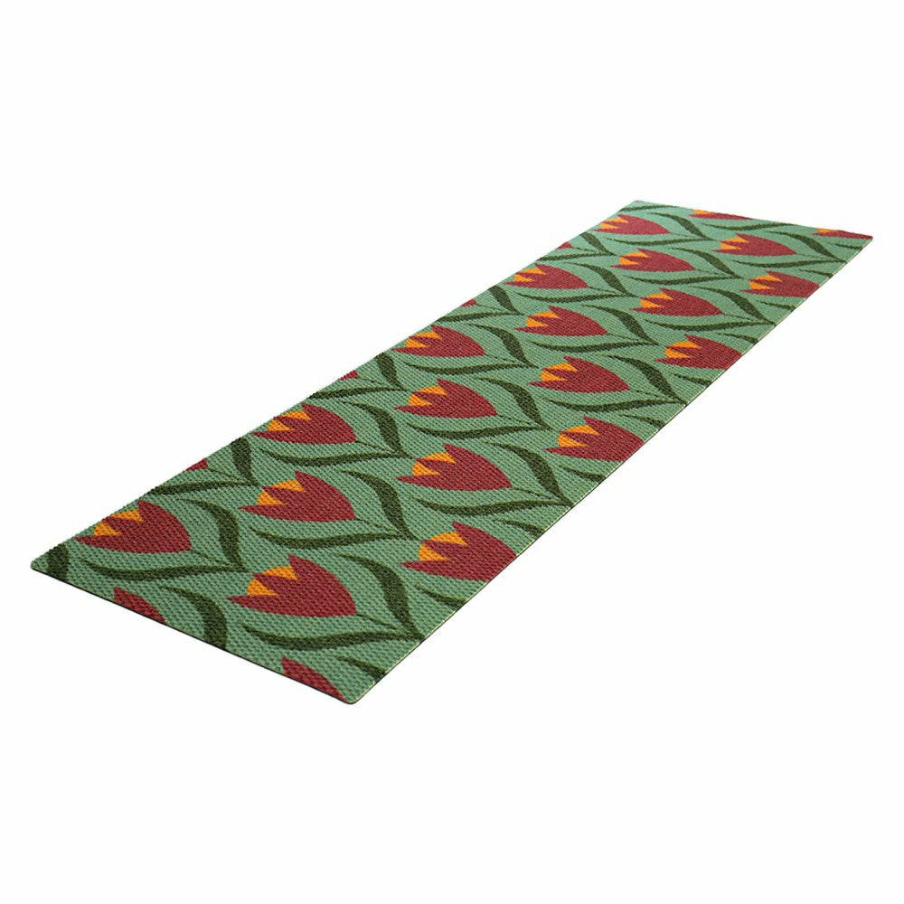 Plow & Hearth Neighburly Buttercups Doormat, Berry & Sage Double Door