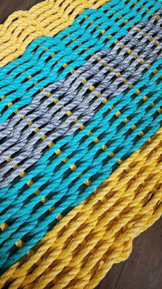 Plow & Hearth Five Stripe Lobster Rope Mat