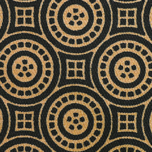 Plow & Hearth Neighburly Medallions Doormat, Black & Coir Double Door