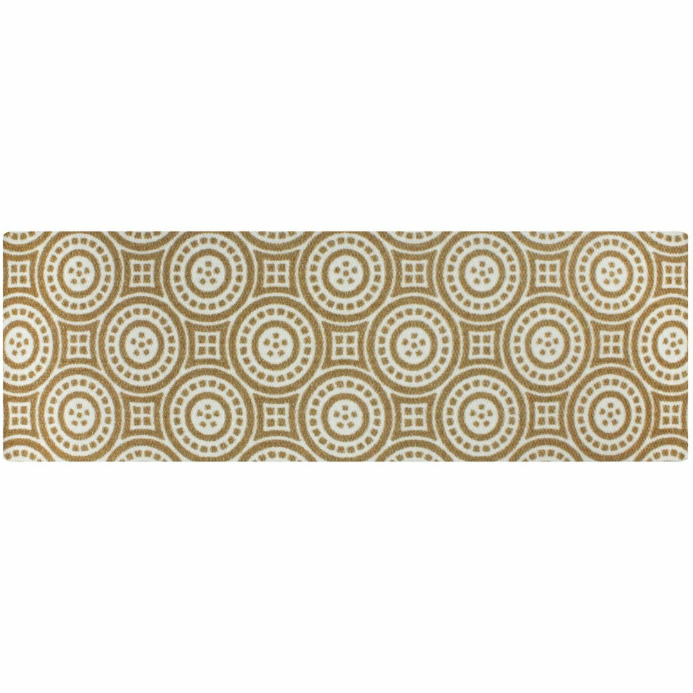 Plow & Hearth Neighburly Medallions Doormat, Coir & White Double Door