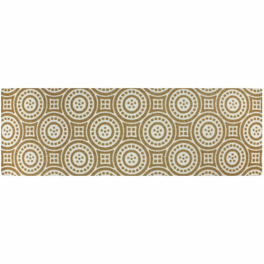 Plow & Hearth Neighburly Medallions Doormat, Coir & White Double Door