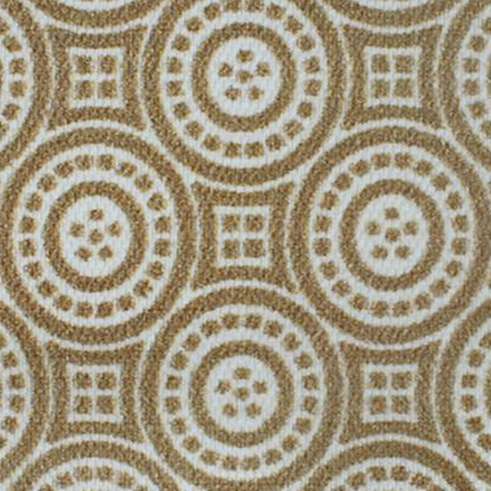Plow & Hearth Neighburly Medallions Doormat, Coir & White Double Door