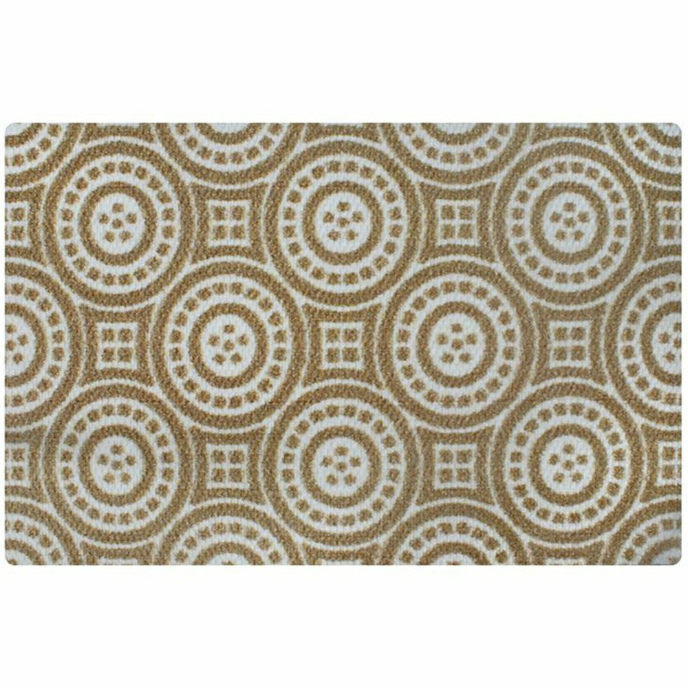 Plow & Hearth Neighburly Medallions Doormat, Coir & White Double Door