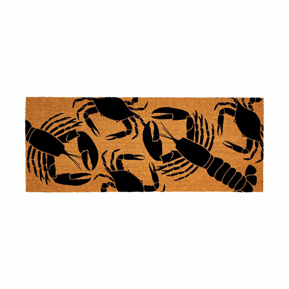 Plow & Hearth Coastal Coir Mat Lobsters and Crabs 60x24"
