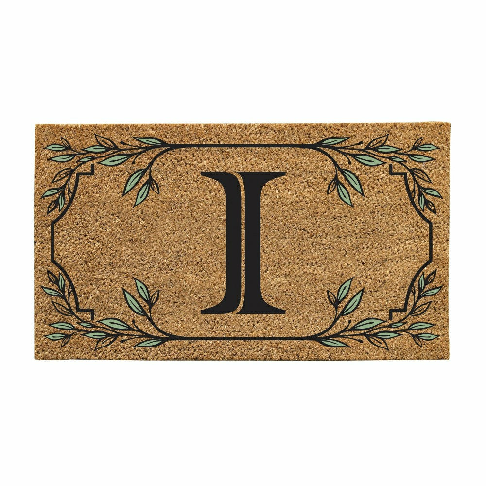 Plow & Hearth Monogram Coir Mat, Letter "I"