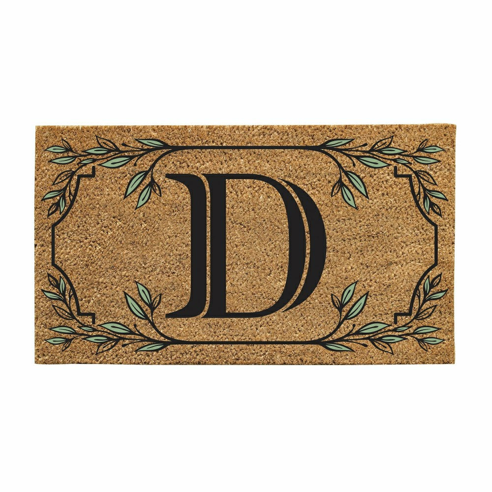 Plow & Hearth Monogram Coir Mat, Letter "D"