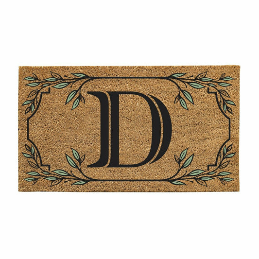 Plow & Hearth Monogram Coir Mat, Letter "D"
