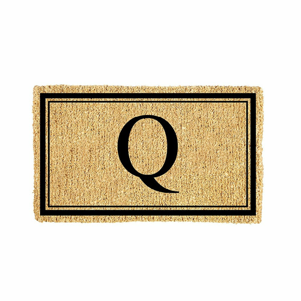 Plow & Hearth Monogram Coir Mat, Letter "Q"
