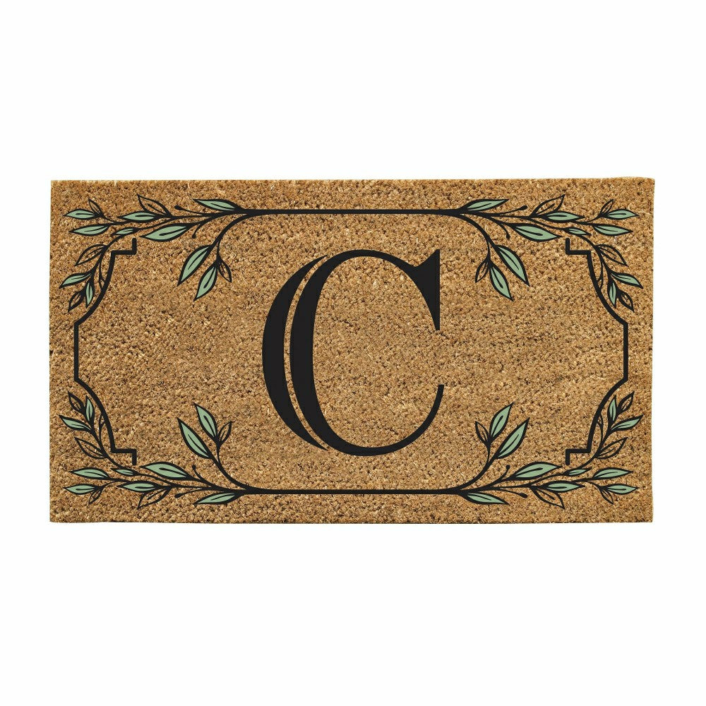 Plow & Hearth Monogram Coir Mat, Letter "C"