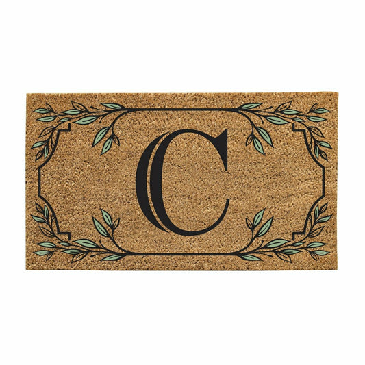 Plow & Hearth Monogram Coir Mat, Letter "C"