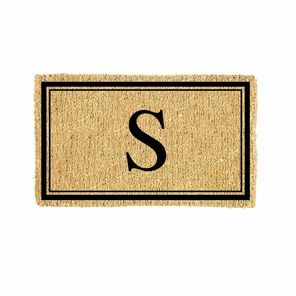 Plow & Hearth Monogram Coir Mat, Letter "S"