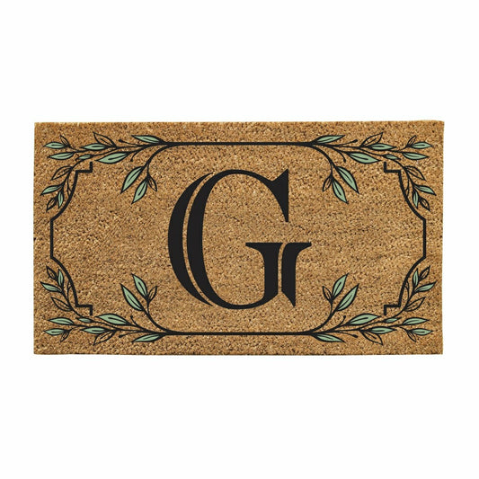 Plow & Hearth Monogram Coir Mat, Letter "G"